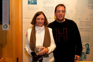 Carol Weymuller (Hobart) and Chris Smith (Hobart '98) at the 2011 Men's CSA Award Ceremony