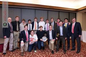 2012 Men's College Squash Association National Team Championships: Princeton Accepting the Sloane Award