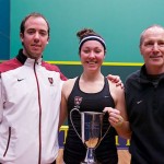 2013 College Squash Individual Championships: Reg Schonborn, Amanda Sobhy (Harvard), and Mike Way