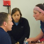 Penn’s Jack Wyant coaching Britt Hebden, while Christina Mathias