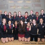 The Harvard squash team post awards ceremony photo.