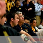Trinity Coach Paul Assaiante watching Richard Dodd (Yale) and Chris Binnie (Trinity)