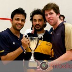 Parth Sharma, Andres Vargas, and Travis Jetson with the Potter Cup