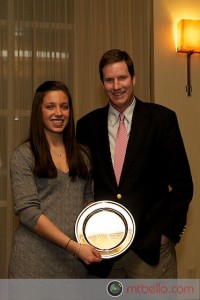 Hamilton's Jamie King and captain Anne Edelstein with the 2011 Chafee Award