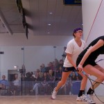 4 2013 College Squash Individual Championships: Catalina Pelaez (Trinity) and Michelle Gemmell (Harvard)